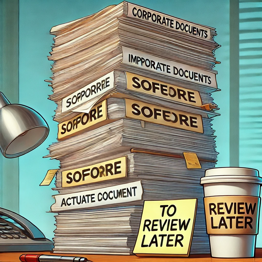 Pile di documenti senza contenuto